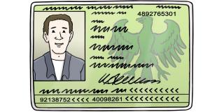 Auf dem Personalausweis stehen wichtige Daten, zum Beispiel der Name und das Geburtsdatum einer Person.
