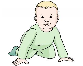 Baby Ein krabbelndes Baby.
