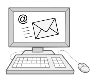 Ein Computer mit Hinweis Mails zu versenden. 