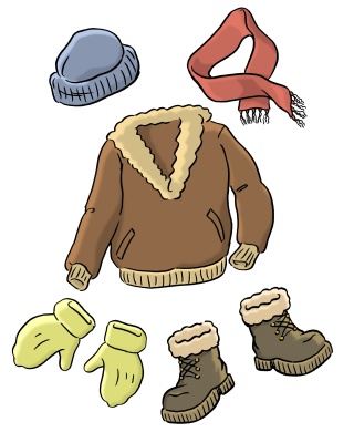 Bekleidung Mütze, Schal, Jacke, Handschuhe, Shuhe