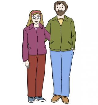 Eine Frau und ein Mann.