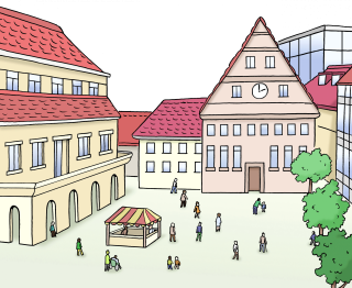 Marktplatz mit Rathaus