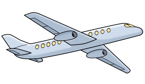 Flugzeug in der Luft.
